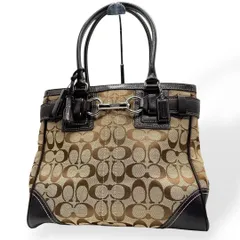 極美品　 COACH コーチ トートバッグ シグネチャー キャンバス レザー