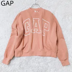 ギャップ　トレーナー　クロップド丈　ブランドロゴ　裏起毛　レギュラーフィット　カジュアル　シンプル　オレンジ系