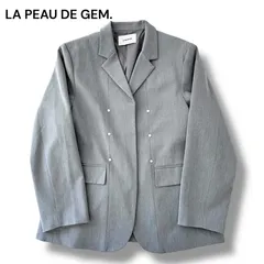 LA PEAU DE GEM ラポドゥジェム カシメ ジャケット テーラード グレー フリーサイズ レディース アウター ✨美品✨ 6F032のサムネイル