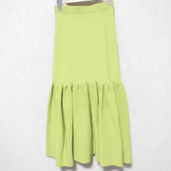美品 UNITED ARROWS ユナイテッドアローズ リブニットティアードスカート 1524-199-4512 36 グリーン レディース 古着 中古 USED