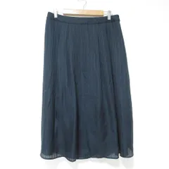 美品 24AW ReFLECT リフレクト Aラインストライプスカート 大きいサイズ 17 4L ネイビー レディース 古着 中古 USED