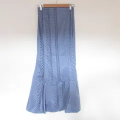 美品 snidel スナイデル レースマーメイドスカート 0 ブルー レディース 古着 中古 USED