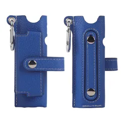 (ブルー アクセサリー 加熱式たばこ用 保護ケース アイコスに使用できる シガレット 可動式ベルト レザーカバー ワンに使用できる レザー調) イルマ イルマ まとめて収納ケース IQOSに使用できる カラビナ付き カバー ワンに適合する i KAZARI