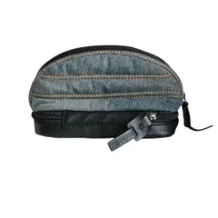 良品 DIESEL ディーゼル ステッチデニム キルティング クラッチバッグ 化粧ポーチ コスメポーチ ブルー レディース 古着 中古 USED