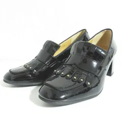 美品 DIANA ダイアナ インステップパンプス エナメル キルト ローファー シューズ KW25340 24cm ブラック レディース 古着 中古 USED