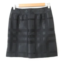 美品 BURBERRY LONDON バーバリーロンドン チェック ミニスカート サイズ40 ブラック レディース 古着 中古 USED