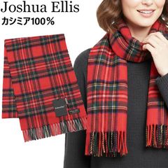 美品✨ Joshua Ellis バッファローチェック柄 カシミヤ マフラー 赤 美品✨ Joshua Ellis バッファローチェック柄 カシミヤ マフラー 赤