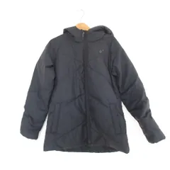 美品 asics アシックス フーデッド ダウンジャケット コート M ブラック レディース 古着 中古 USED