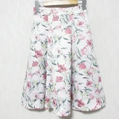 未使用 Apuweiser-riche アプワイザーリッシェ フラワープリント フレアスカート サイズ1 ピンク レディース 古着 中古 USED