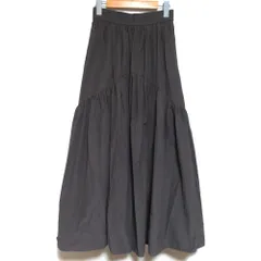 美品 24SS Ungrid アングリッド ギャザーデザインスカート フレアスカート Fサイズ チャコールグレー レディース 古着 中古 USED