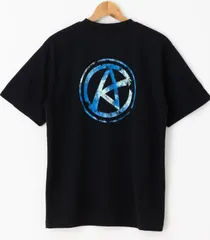 新作　半袖ドライTシャツ GRUNGE LOGO【ブラック/ダストブルー】