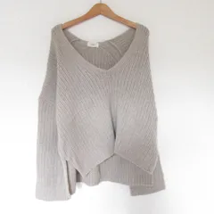 美品 IENA イエナ マキシVネックプルオーバー 長袖 ニット セーター ベージュ レディース 古着 中古 USED