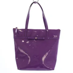 ケイトスペード KATE SPADE トートバッグ リボン ドット柄 エナメル 紫 /BM