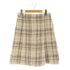 エニィスィス エニシス anySiS 23AW ファジーチェック スカート 台形 ツイード ラメ 2 ベージュ /MY ■OS