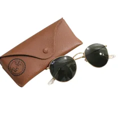 【中古B】Ray-Ban レイバン 50/21 メンズ サングラス ROUND METAL ラウンドメタル RB3447 ケース付き ゴールド グレー 中古B 古着