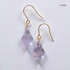 No.699✨天然石✨ピンクアメジストの一粒ピアス　イヤリング