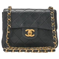 CHANEL シャネル チェーンショルダーバッグ ミニマトラッセ 17cm ラムスキン 黒 ゴールド金具 レディース【中古】【送料無料】