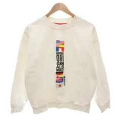 アディダス adidas スウェット トレーナー M クルーネック 長袖 刺繍 白 ホワイト /AE