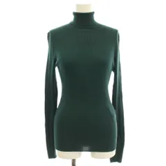 ユナイテッドアローズ UNITED ARROWS シルク ニット カットソー タートルネック リブニット 長袖 F 緑 グリーン /☆G