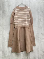 Darich ダーリッチ 112244002 マルチボーダーミニワンピース ニット sizeF/茶 ◇■レディース