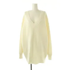 スピック&スパン Spick&Span 25SS バルキーヤーン畦Vネックチュニックニット 長袖 ホワイト /HK ■OS