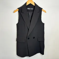 【美品】ZARA ザラ テーラードベスト ブラック S