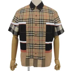 BURBERRY(バーバリー) チェックシャツ シャツ/ブラウス 半袖 トップス アパレル ファッション XS コットン ベージュ ブラック黒 8055732 メンズ 40802169708【中古】【アラモード】
