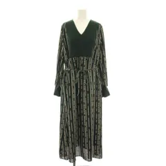 シップス SHIPS ワンピース ロング ストライプ 総柄 長袖 緑 グリーン 224-55-0005 /YM ■MA