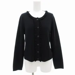 トゥービーシック TO BE CHIC カーディガン ニット 長袖 フリル ウール 3 紺 ネイビー /GV