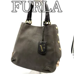 フルラ FURLA レザー ハラコ レオパード トートバッグ グレー アニマル柄 ゴールド金具 ロゴチャーム 大容量 通勤 通学 デイリー カジュアル エレガント レディース Y2K