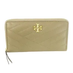 トリーバーチ TORY BURCH KIRA CHEVRON ZIP CONTINENTAL WALLET 長財布 ロングウォレット 小銭入れあり レザー 革 キルティング ロゴ 茶 ブラウン /AO1 ■GY18