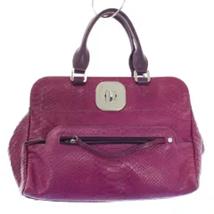 ロンシャン LONGCHAMP ハンドバッグ トートバッグ レザー 型押し 紫 /TK