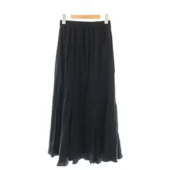 ノーブル NOBLE キュプラサテンギャザースリットスカート フレア 36 ブラック /CX ■OS ■SH