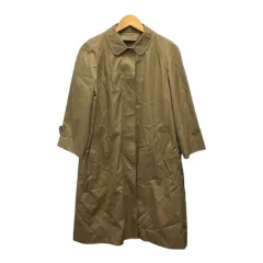 ヨークランド YORKLAND ロングコート 無地 綿 内チェック ベージュ