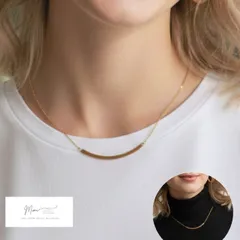 【金アレ対応】シンプル サージカルステンレス スマイルライン ネックレス スキンジュエリー 気張らない 大人