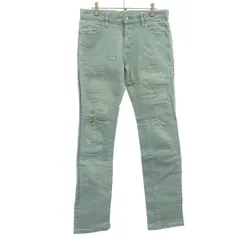 DSQUARED2 ディースクエアード 14AW Slim Jean カラースリムクラッシュデニムパンツ S74LA0628 S39781 グリーン 46