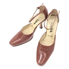 PRADA プラダ パテントストラップパンプス  ブラウン系 35