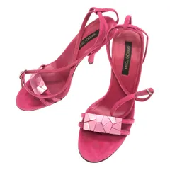 sergio rossi セルジオ ロッシ スウェードビジューストラップヒールサンダル  ピンク 36