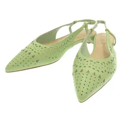 Odette e Odile オデットエオディール パンチングパターンフラットシューズ  グリーン 23.5cm
