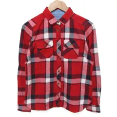 美品 BURBERRY BLUE LABEL バーバリーブルーレーベル チェック柄 長袖 ブラウス ネルシャツ サイズ36 レッド レディース 古着 中古 USED