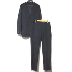 美品 AOKI PAJAMA SUITS アオキ パジャマスーツ ノーカラー テーラードジャケット+スラックスパンツ セットアップ ブラック メンズ 古着 中古 USED