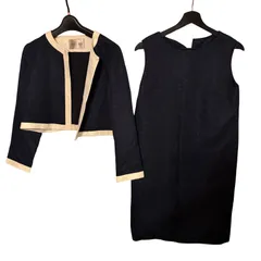 B083 DRESS LAB（ドレスラボ）ツイードジャケット ワンピース セットアップ フォーマル パーティー 結婚式 ラメ混ツイード