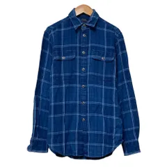 美品 POLO RALPH LAUREN ポロラルフローレン リラックス フィット チェック柄 長袖 ネルシャツ サイズS ブルー レディース 古着 中古 USED