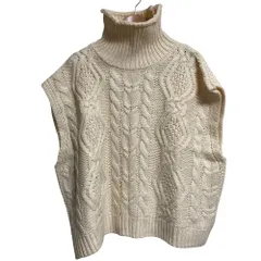 美品 23AW ITEMS URBANRESEARCH アイテムズ アーバンリサーチ アランニット ベスト サイズF アイボリー レディース 古着 中古 USED