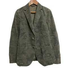 美品 HYDROGEN ハイドロゲン 迷彩テーラードジャケット グリーン レディース 古着 中古 USED