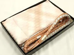 平和屋着物●和装小物　帯締め・帯揚げセット　丸組　斜め格子　暈し　金糸　丹後ちりめん　正絹　逸品　未使用　AABF9247ay