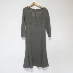 美品 ANAYI アナイ ウールワンピース サイズ38 カーキ レディース 古着 中古 USED