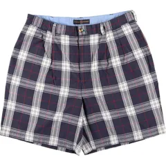 古着 00年代 トミーヒルフィガー TOMMY HILFIGER GOLF チェック柄 ツータック コットンショーツ ショートパンツ メンズw36相当/eaa612071