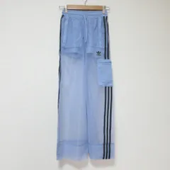 良品 adidas Originals アディダス オリジナルス メッシュトラックパンツ XS ライトブルー レディース 古着 中古 USED