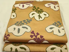 平和屋着物●アンティーク　大正ロマン　六通柄　京本袋帯　草花　正絹　逸品　DABD0509op